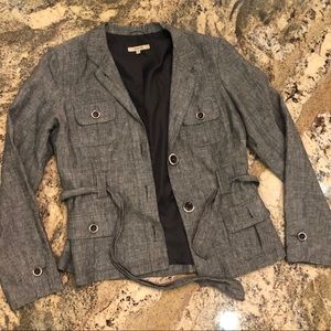 RW&CO gray linen blazer with belt
